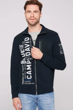 Fashion CAMP DAVID & SOCCX Sweatjacke mit tonigen Ripstop-Details blue navy bluenavy