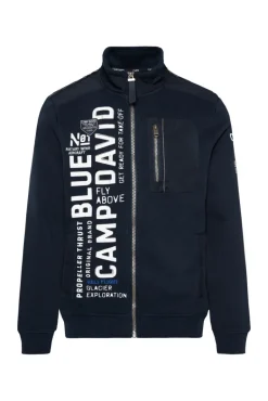 Fashion CAMP DAVID & SOCCX Sweatjacke mit tonigen Ripstop-Details blue navy bluenavy