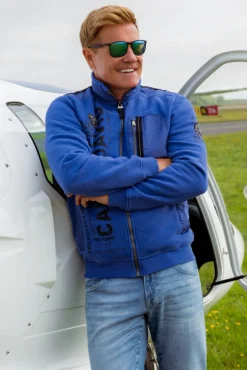 Best CAMP DAVID & SOCCX Sweatjacke mit tonigen Ripstop-Details strong blue strongblue