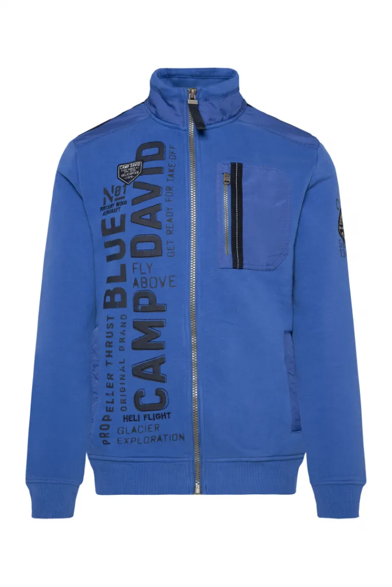 Best CAMP DAVID & SOCCX Sweatjacke mit tonigen Ripstop-Details strong blue strongblue