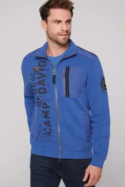 Best CAMP DAVID & SOCCX Sweatjacke mit tonigen Ripstop-Details strong blue strongblue