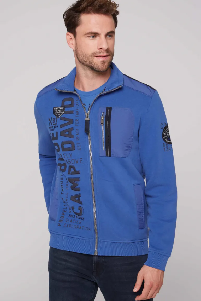 Best CAMP DAVID & SOCCX Sweatjacke mit tonigen Ripstop-Details strong blue strongblue