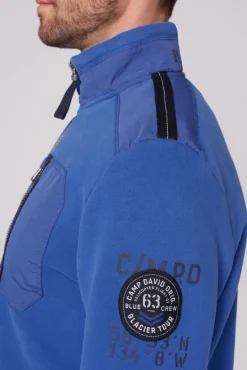 Best CAMP DAVID & SOCCX Sweatjacke mit tonigen Ripstop-Details strong blue strongblue
