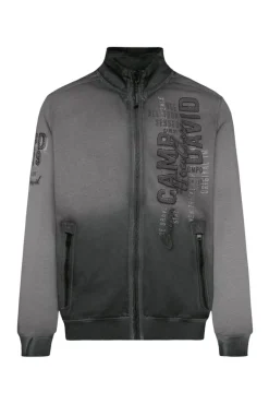 New CAMP DAVID & SOCCX Sweatjacke Oil Dyed mit Logo Artworks granite