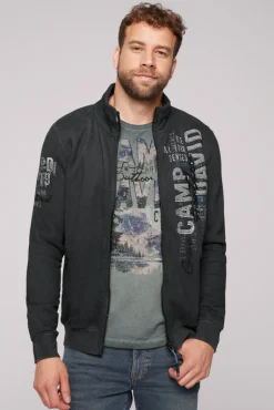 New CAMP DAVID & SOCCX Sweatjacke Oil Dyed mit Logo Artworks black