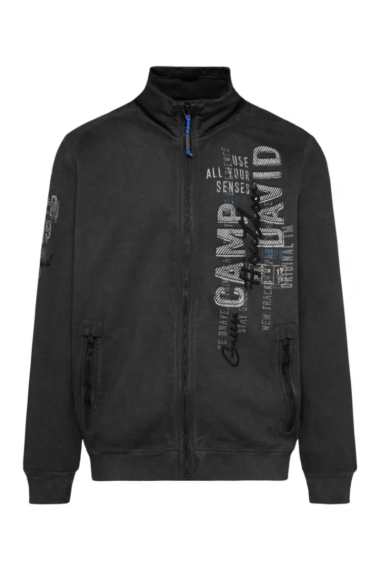 New CAMP DAVID & SOCCX Sweatjacke Oil Dyed mit Logo Artworks black