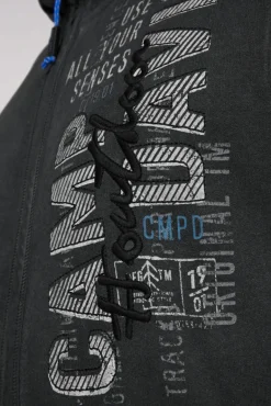 New CAMP DAVID & SOCCX Sweatjacke Oil Dyed mit Logo Artworks black