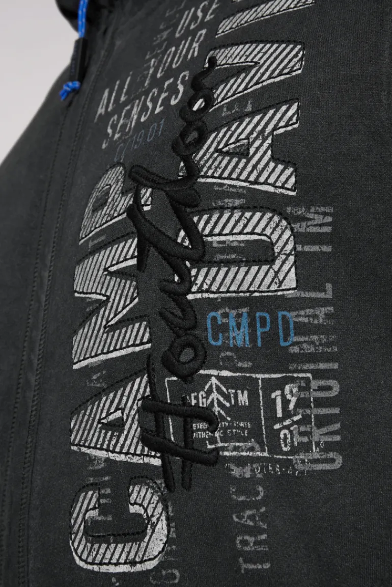 New CAMP DAVID & SOCCX Sweatjacke Oil Dyed mit Logo Artworks black