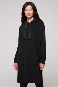 Best Sale CAMP DAVID & SOCCX Sweatkleid mit Kapuze und Glossy Prints black