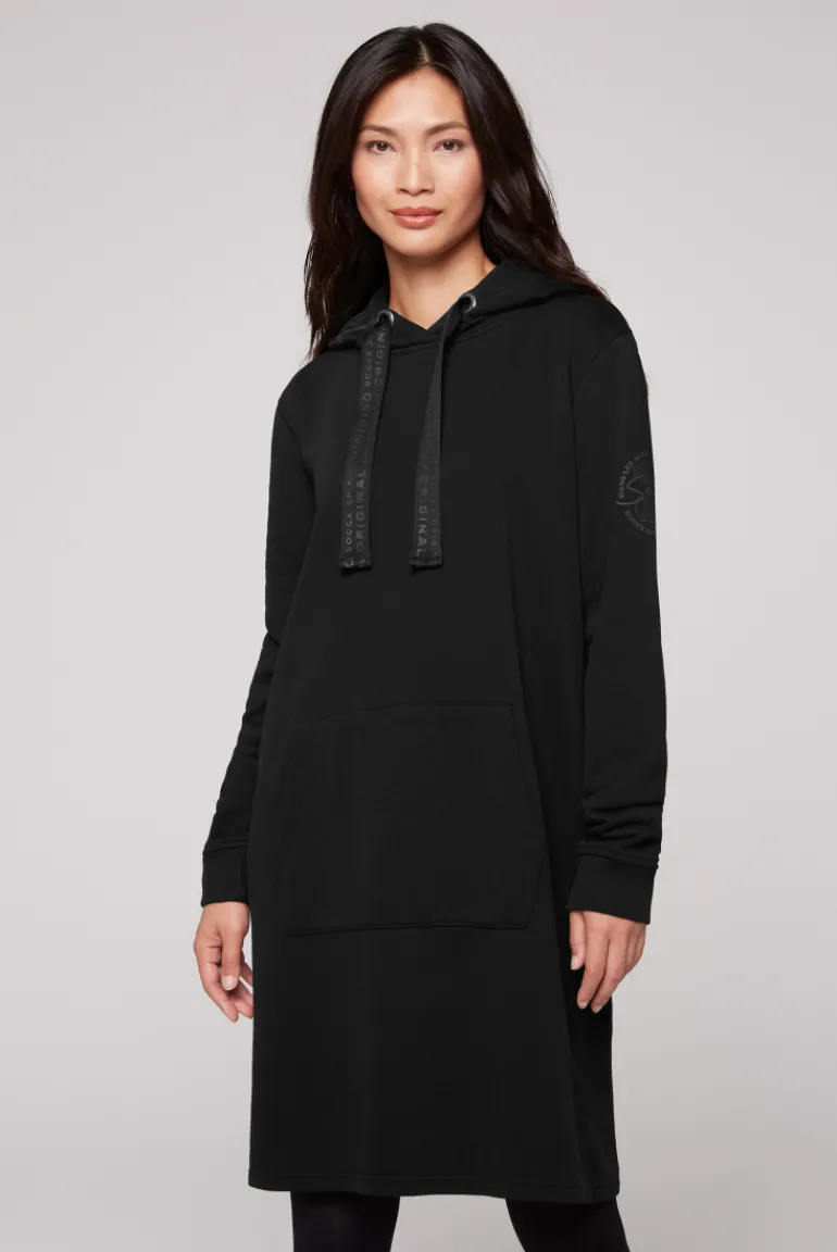 Best Sale CAMP DAVID & SOCCX Sweatkleid mit Kapuze und Glossy Prints black