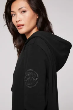 Best Sale CAMP DAVID & SOCCX Sweatkleid mit Kapuze und Glossy Prints black