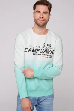 Cheap CAMP DAVID & SOCCX Sweatshirt Dip Dye mit Puff-Print ivory