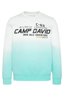 Cheap CAMP DAVID & SOCCX Sweatshirt Dip Dye mit Puff-Print ivory