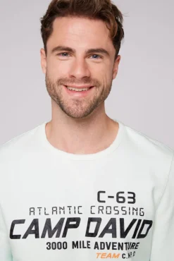 Cheap CAMP DAVID & SOCCX Sweatshirt Dip Dye mit Puff-Print ivory