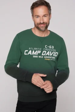 Cheap CAMP DAVID & SOCCX Sweatshirt Dip Dye mit Puff-Print dark green darkgreen