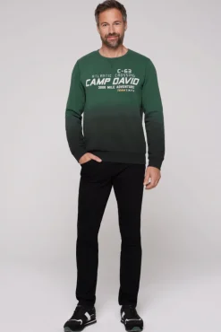 Cheap CAMP DAVID & SOCCX Sweatshirt Dip Dye mit Puff-Print dark green darkgreen