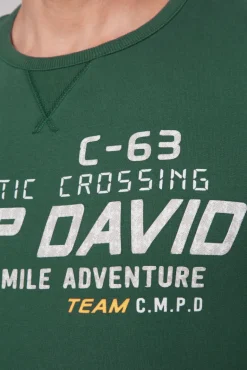 Cheap CAMP DAVID & SOCCX Sweatshirt Dip Dye mit Puff-Print dark green darkgreen