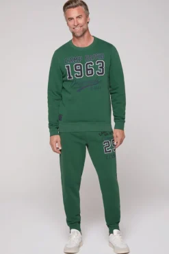 Clearance CAMP DAVID & SOCCX Sweatshirt mit Artwork im Retro-Style raw green rawgreen
