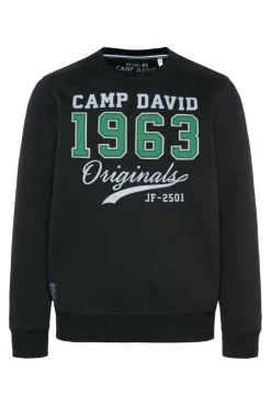 Clearance CAMP DAVID & SOCCX Sweatshirt mit Artwork im Retro-Style black