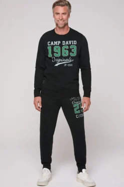 Clearance CAMP DAVID & SOCCX Sweatshirt mit Artwork im Retro-Style black
