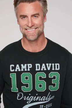 Clearance CAMP DAVID & SOCCX Sweatshirt mit Artwork im Retro-Style black