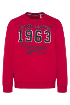 Hot CAMP DAVID & SOCCX Sweatshirt mit Artwork im Retro-Style royal red royalred