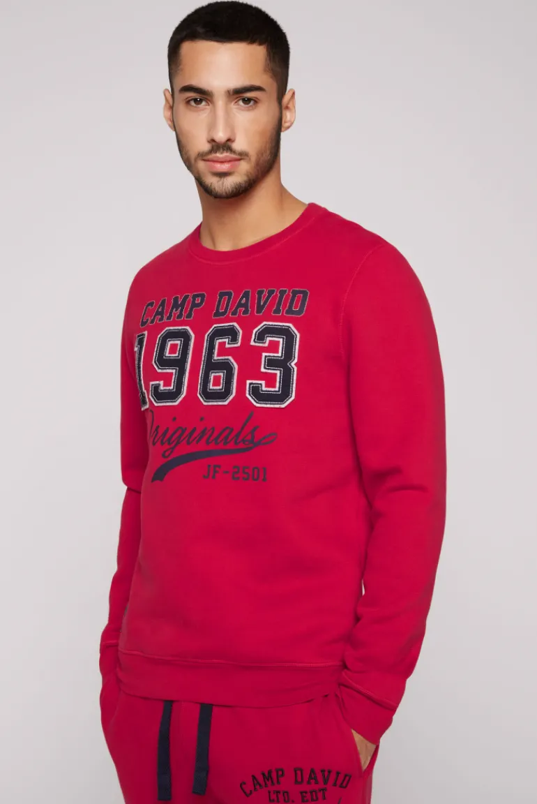 Clearance CAMP DAVID & SOCCX Sweatshirt mit Artwork im Retro-Style royal red royalred