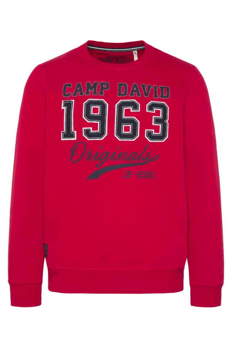 Clearance CAMP DAVID & SOCCX Sweatshirt mit Artwork im Retro-Style royal red royalred