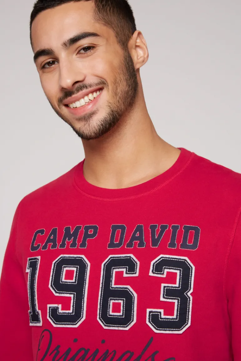 Clearance CAMP DAVID & SOCCX Sweatshirt mit Artwork im Retro-Style royal red royalred