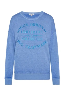 Store CAMP DAVID & SOCCX Sweatshirt mit Ausbrenner-Effekten und Print vividblue