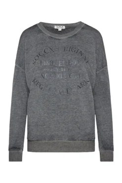 Sale CAMP DAVID & SOCCX Sweatshirt mit Ausbrenner-Effekten und Print blue navy bluenavy