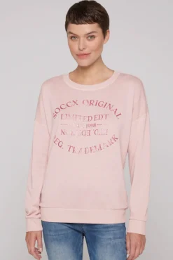 Best CAMP DAVID & SOCCX Sweatshirt mit Ausbrenner-Effekten und Print rose blush roseblush