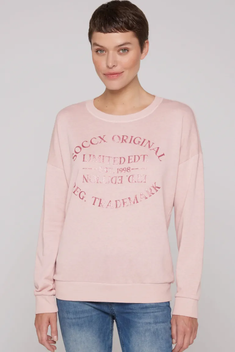 Best CAMP DAVID & SOCCX Sweatshirt mit Ausbrenner-Effekten und Print rose blush roseblush