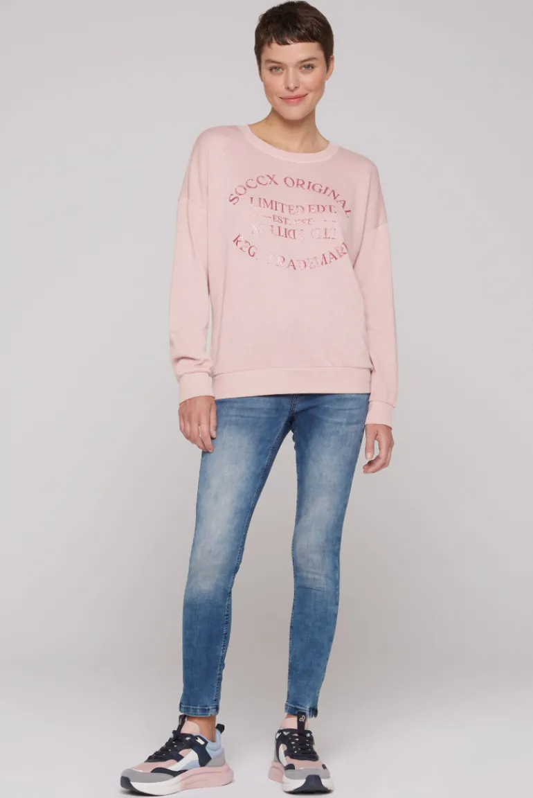 Best CAMP DAVID & SOCCX Sweatshirt mit Ausbrenner-Effekten und Print rose blush roseblush