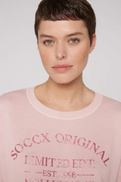 Best CAMP DAVID & SOCCX Sweatshirt mit Ausbrenner-Effekten und Print rose blush roseblush