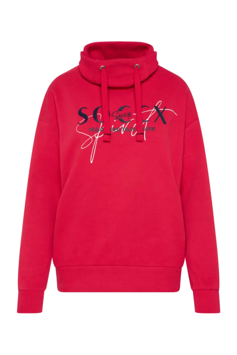 Store CAMP DAVID & SOCCX Sweatshirt mit hohem Kragen und Logo Print clear red clearred