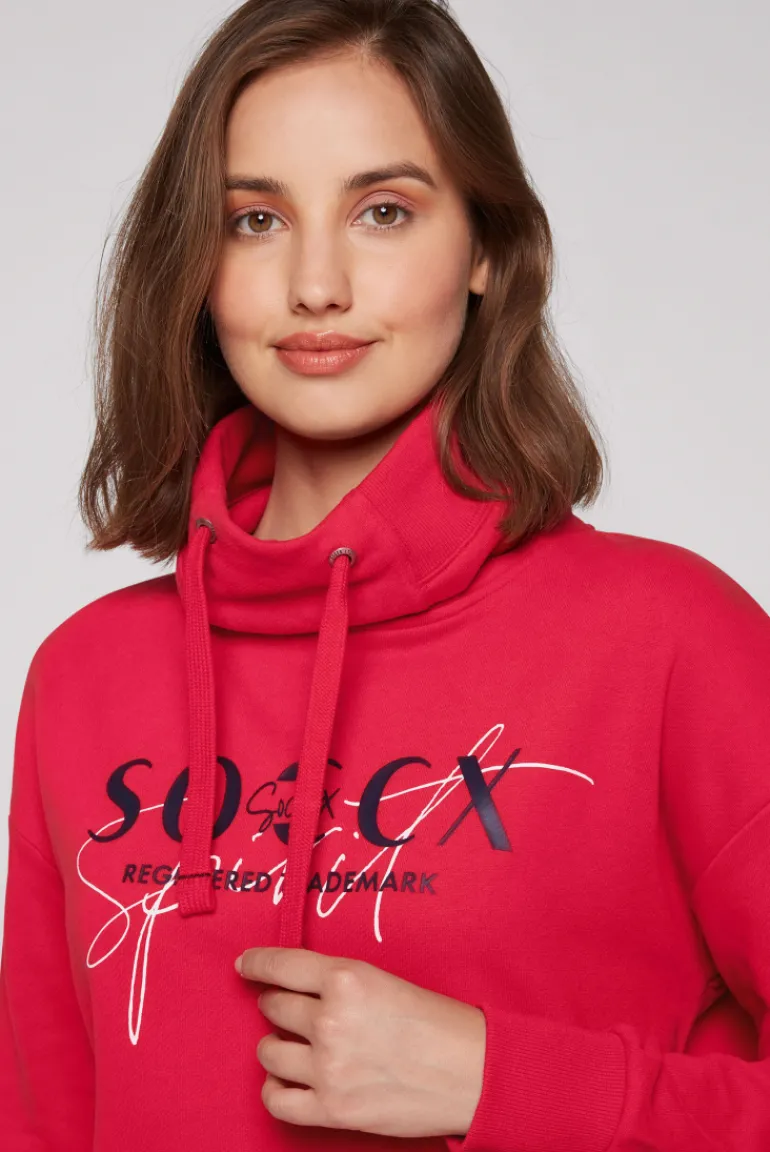Store CAMP DAVID & SOCCX Sweatshirt mit hohem Kragen und Logo Print clear red clearred