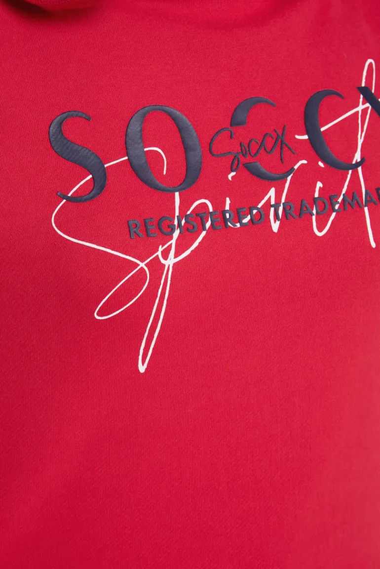 Store CAMP DAVID & SOCCX Sweatshirt mit hohem Kragen und Logo Print clear red clearred