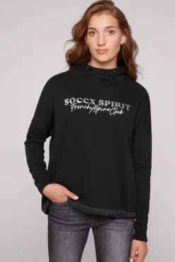 Sale CAMP DAVID & SOCCX Sweatshirt mit Kapuze und Print Artwork black