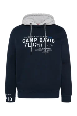 Hot CAMP DAVID & SOCCX Sweatshirt  mit Kontrastkapuze und Logo-Stickereien blue navy bluenavy