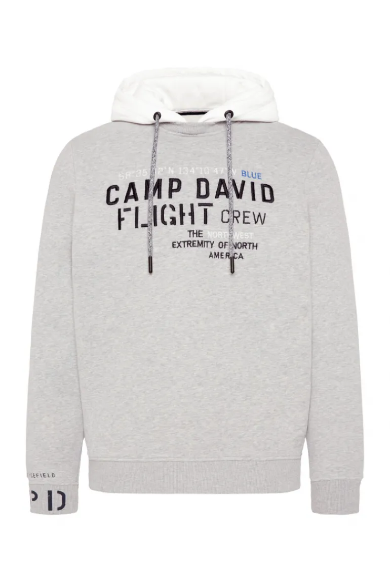 Best Sale CAMP DAVID & SOCCX Sweatshirt mit Kontrastkapuze und Logo-Stickereien granite melange granitemelange