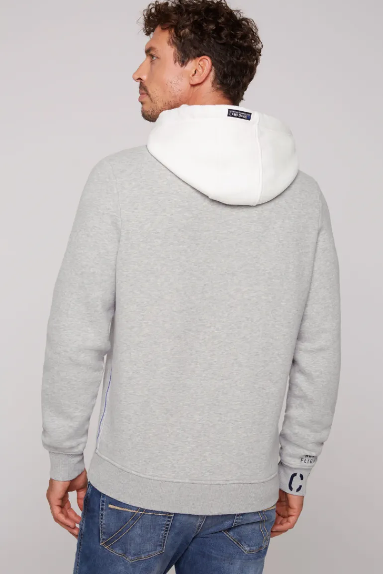 Best Sale CAMP DAVID & SOCCX Sweatshirt mit Kontrastkapuze und Logo-Stickereien granite melange granitemelange