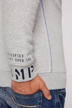 Best Sale CAMP DAVID & SOCCX Sweatshirt mit Kontrastkapuze und Logo-Stickereien granite melange granitemelange