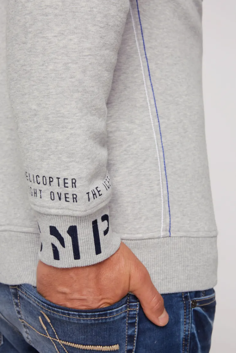 Best Sale CAMP DAVID & SOCCX Sweatshirt mit Kontrastkapuze und Logo-Stickereien granite melange granitemelange