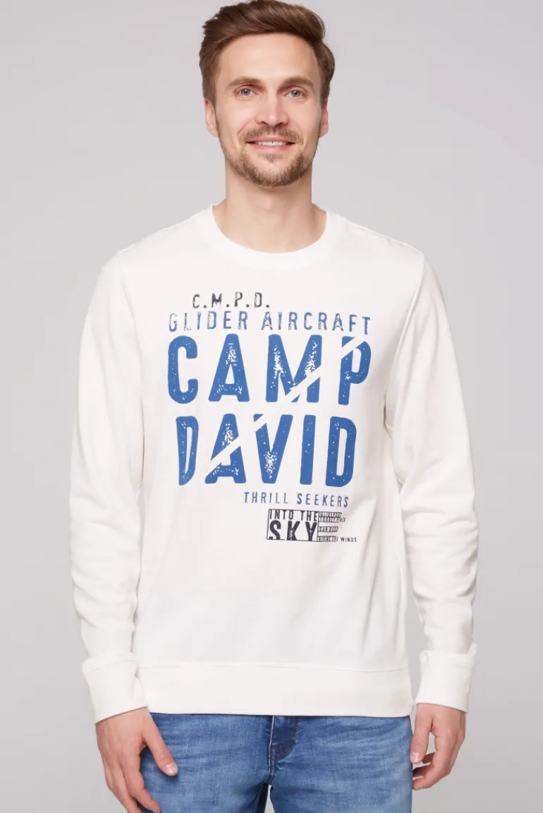 Best Sale CAMP DAVID & SOCCX Sweatshirt mit Logo Print ivory