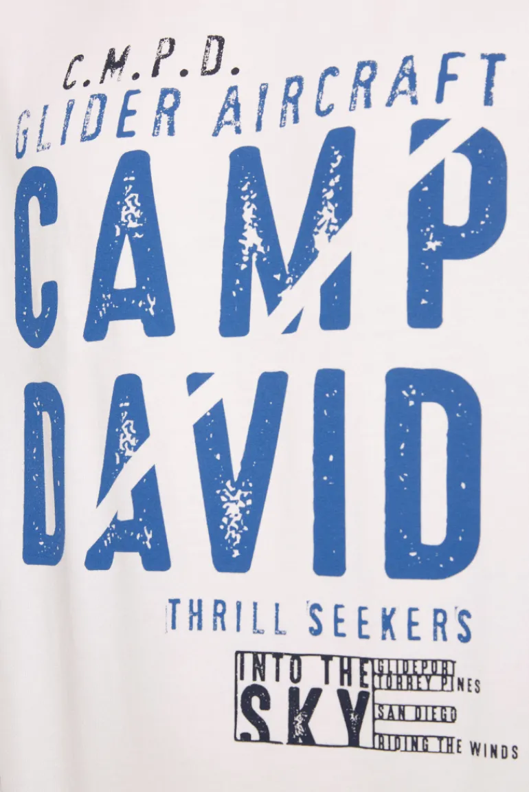 Best Sale CAMP DAVID & SOCCX Sweatshirt mit Logo Print ivory