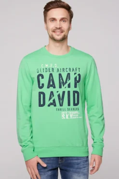 Sale CAMP DAVID & SOCCX Sweatshirt mit Logo Print regatta green regattagreen