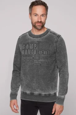 Flash Sale CAMP DAVID & SOCCX Sweatshirt mit Prägedruck black