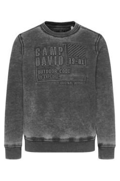 Flash Sale CAMP DAVID & SOCCX Sweatshirt mit Prägedruck black