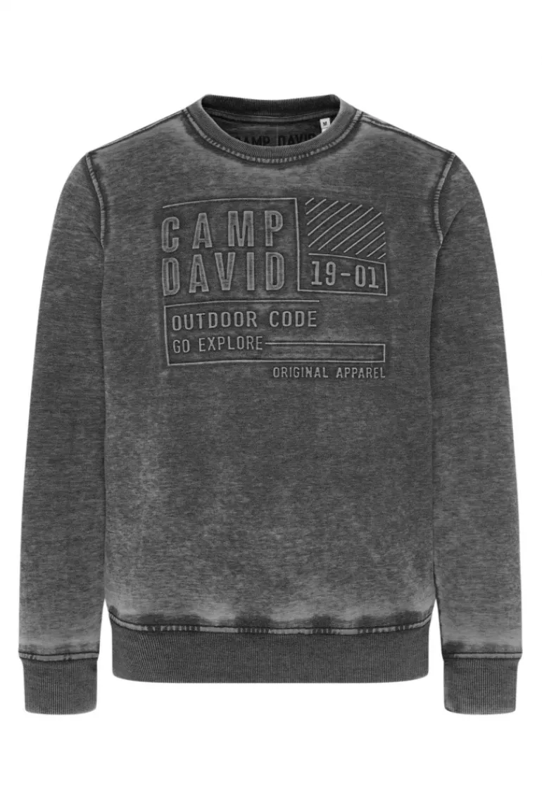 Flash Sale CAMP DAVID & SOCCX Sweatshirt mit Prägedruck black